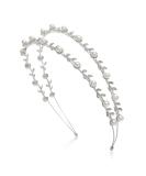 SWEETV Pearl Wedding Headband - Silver Double Band Bridal Tiara Hair Accessory - Buy Online on SooperMarket.com