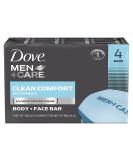 Dove Men Care Clean Comfort Body + Face Bar Soap 3.51 oz (100g) - 4 Bars - Buy Online on SooperMarket.com