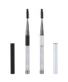 2-Piece Eyelash Brush Set - Reusable Brow & Lash Wands with Cap - Mascara Spoolies Applicator Brushes in Black & White - Buy Online on SooperMarket.com