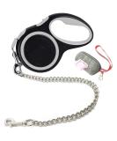 Etechydra Dog Retractable Leash 5m/16ft Gray - Heavy Duty Nylon Tape Leash with Anti-Bite Steel Chain for Medium Large Dogs - Buy Online on SooperMarket.com