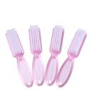 Yebeauty Nail Brush Fingernail Cleaner 4 Pack - Hand and Toe Scrubbing Brush for Pedicure - Clear Pink Plastic Nail Scrubber - Buy Online on SooperMarket.com