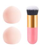 3Pcs Ultra Soft Marshmallow Sponge Makeup Set | Pink Beauty Blenders | Latex Free | Concealer Blender & Foundation Sponge | Includes Makeup Egg & Brush | Ideal for Liquid Foundation, Powder, Cream | Achieve Flawless Makeup Application - Buy Online on SooperMarket.com