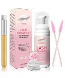 Lash Shampoo Kit for Eyelash Extensions | 2 fl.oz Eyelash Cleaner Foam | Salon & Home Use | Peach - International Shipping Available - Buy Online on SooperMarket.com