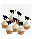 Halloween Black Cat Cupcakes Toppers Party Food Decorations Sticks Picks (24 Pack) - Buy Online on SooperMarket.com