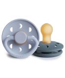 Frigg Moon baby pacifier made of natural rubber |Made in Denmark |BPA-free (powder blue/slate 0-6 months) 2-pack 0-6 months Powder Blue/Slate - Buy Online on SooperMarket.com