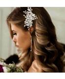 Casdre Crystal Bride Wedding Hair Comb Pearl Bridal Hair Piece Hair Accessories for Women and Girls (A Silver) - Buy Online on SooperMarket.com
