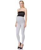 SoftSail Maternity Leggings - Over Bump High Waisted Cotton Trousers for Pregnancy - Ashen Gray - Maternity Clothing with Belly Support - Buy Online on SooperMarket.com