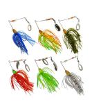 6 Pcs Bass Spinner Baits for Bass, Trout & Salmon Fishing - Hard Metal Spinnerbaits by Free Fisher - Buy Online on SooperMarket.com