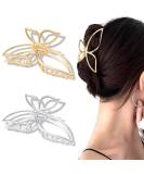 Ahoney Butterfly Claw Clips Metal Hair Clips 4.3 Gold Hair Clips for Women Non Slip Cute Hair Claw Clips Fashion Hair Shark Accessories (Butterfly) - Buy Online on SooperMarket.com