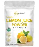 Organic Lemon Juice Powder, 10 Ounce, Cold Pressed Concentrated Powder, Filler Free, Rich in Natural Vitamin C for Immune System Booster, Great Flavor for Soda, Baking and Cooking, Vegan Friendly - Buy Online on SooperMarket.com