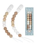 Kowlone Dummy Clips - Soother Pacifier Chain Holder for Baby - Unisex Newborn Dummies - Beige Oatmeal - Buy Online on SooperMarket.com
