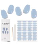 Kalolary 32PCS Cured Gel Nail Polish Strips Adhesive Full Wrap Gel Nail Art Sticker Waterproof Gel Nail Wrap Stickers with Nail File and Stick(UV/LED Lamp Required) (Grey) - Buy Online on SooperMarket.com