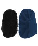 HieerBus Silicone Body Scrubber 2 Pack for Nourishing Shower Bath, Exfoliating & Cleansing - No-Slip Handle, Easy to Clean, More Hygienic - Black+Dark Blue - Buy Online on SooperMarket.com