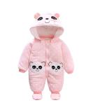 Minizone Baby Hooded Winter Rompers Girls Snowsuit with Footies and Hat Winter Outfits Jumpsuit Cotton Overall 1-3 Months Panda 0-3 Months E - Buy Online on SooperMarket.com