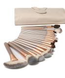 Nestling 6 Professional Cosmetics Make-up Brush Tools Cosmetics Make-up brush set with roll-up PU leather bag wooden handle champagne powder cosmetics pocket included - Buy Online on SooperMarket.com