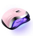 168W Aokyom UV LED Nail Dryer Lamp - Smart Sensor LCD Timer & Versatile for All Gel Nail Polish - Silver Pink - Buy Online on SooperMarket.com