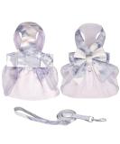 Dog Harness Dress with Leash Set Princess Dog Tutu Skirt for Small Dogs Girl Cute Bow Puppy Dresses Pet Clothes Doggie Outfits Apparel (XS Grey) XS Grey - Buy Online on SooperMarket.com