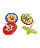 GICO Wood - Colorful wooden spinning tops - Children's wooden spinning top set with 4 colorful spinning tops H 5.5cm D 5.5 cm - 6468 - Buy Online on SooperMarket.com