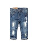 KIDSCOOL SPACE Baby Girl Boy Slim Jeans | Elastic Band Ripped Denim Pants 6-12 Months Blue-2047 - Buy Online on SooperMarket.com
