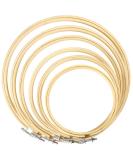 Caydo 6 Pieces Embroidery Hoop Set Bamboo Circle Cross Stitch Hoop Ring 4 inch to 10 inch for Embroidery and Cross Stitch - Buy Online on SooperMarket.com