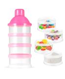 Milk Powder Dispenser Pots - BPA Free Formula Container for Travel & Outdoor Activities (Pink) - Buy Online on SooperMarket.com