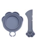 Meow&Woof Cover for Pet Can Food/Cat Wet Food Spoon/Lid for Dog Cans/Cute Paw Shape One Lid One Spoon Pack (Gray) Grey - Buy Online on SooperMarket.com