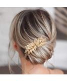 Gorais Leaf Bride Wedding Hair Comb - Bridal Hair Piece for Women and Girls in A-Gold - Buy Online on SooperMarket.com