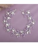 Teyglen Bridal Wedding Hair Vine Headband Silver Crystal Leaf Hair Pieces Handmade Blue Red Green Rhinestone Headpiece Hair Accessories for Women Bride Girls (Light Purple) - Buy Online on SooperMarket.com