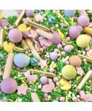 Easter sprinkles for cakes cupcake edible toppers sprinkle mix blend lilac pink yellow gold green pearls decoration baking biscuits cake topper balls chocolate balls BUNNY MEADOW - Buy Online on SooperMarket.com