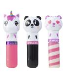Lip Smacker Lippy Pals 3 Pack Lip Kit- Fox / Bunny / Llama Unicorn Magic / Cuddly Cream Puff / Sweet Kiwi Kitty Uni/Pan/Kittn - Buy Online on SooperMarket.com
