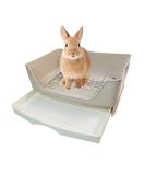 Kathson Large Rabbit Litter Box - Potty Corner Toilet with Drawer for Small Pets - Brown - Buy Online on SooperMarket.com