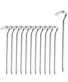 Tent Pegs - Aluminium Tent Stakes Pegs with Hook - 7 Hexagon Rod Stakes Nail Spike Garden Stakes Camping Pegs for Pitching Camping Tent, Canopies Silver - Buy Online on SooperMarket.com
