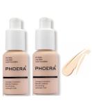 Phoera Full Coverage Foundation Soft Matte Oil Control Concealer 30ml - 2PCS Porcelain Shade | Long Lasting Cream for Flawless Finish - Buy Online on SooperMarket.com