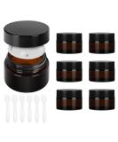 Yishik 6 Pack 30ml Amber Glass Round Jars with Black Lids 1 oz Empty Cosmetic Jars Face Cream Storage Containers for Powder Lotion Beauty Products Travel Favors Amber-1oz - Buy Online on SooperMarket.com