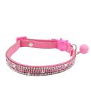 THAIN Basic Adjustable Cat Collar with Bling Diamond, Breakaway and Bell - Pink for Kitten Girls and Boys - Buy Online on SooperMarket.com