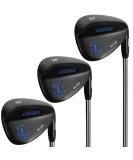 LAZRUS Premium Forged Golf Wedge Set for Men - 52 56 60 Degree Golf Wedges + Milled Face for More Spin - Great Golf Gift Black Right Handed RH, Black 52,56,60 Set - Buy Online on SooperMarket.com