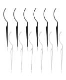 12 Pcs False Eyelashes Display Sticks - 3D Eyelash Extensions Applicator Tool for Easy Try-On & Grafting (Black & Transparent - Buy Online on SooperMarket.com