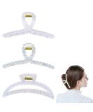 3 Pack Nonslip Matte Clear Hair Claw Clips for Thick Hair - Strong Hold Jaw Hair Clamps for Women - Buy Online on SooperMarket.com