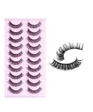 Russian Strip Lashes DD Curl Wispy 16mm - 10 Pairs Pack (DD-032) | Fluffy Faux Mink Lashes for Natural Volume Extension - Buy Online on SooperMarket.com