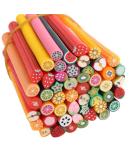 Soft ceramic stripPack Of 50 Cute Nail Art Canes Sticks Manicure Canes 3D Fruit Pattern Slices Perfect For Diy Crafts Cellphone Decoration Nail Art Decoration(Fruit) - Buy Online on SooperMarket.com