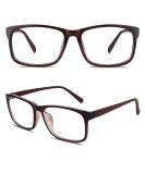 CGID CN12 Extra Narrow Frame Glasses - Slim Rectangle Brown Nerd Eyewear | International Shipping - Buy Online on SooperMarket.com