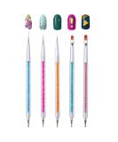 Cizoackle Nail Art Brushes - Double-Ended Dotting Tool Kit - Professional Liner Set with Shiny Handles - 5 Pcs - Buy Online on SooperMarket.com
