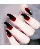 Brishow Coffin False Nails Halloween Decoration Black Red Press On Nails - 24pcs for Women and Girls - Buy Online on SooperMarket.com
