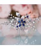 Olbye Wedding Hair Comb Blue Rhinestone Bridal Hair Accessories for Bride and Bridesmaids Wedding Hair Piece Silver - Buy Online on SooperMarket.com