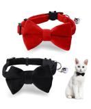 2 pieces of personalized cats collar with a cat collar with bells sweet collars with fly adjustable for small puppies safety fly for small pets red black black - Buy Online on SooperMarket.com