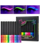 Neon Liquid Eyeliner Set 12 colors UV Glow Matte Eyeliner waterproof and wiped durable colorful fluorescent for everyday use and Halloween Christmas - Buy Online on SooperMarket.com
