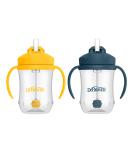 Dr. Brown's Milestones Baby's First Straw Cup Sippy Cup with Straw 6m+ 9oz/270ml 2 Pack Dark Blue & Vintage Yellow BPA Free - Buy Online on SooperMarket.com