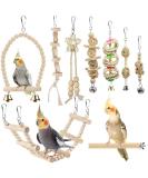 Bird Parrot Swing Toys, Chewing Standing Hanging Perch Hammock Climbing Ladder Bird Cage Toys for Budgerigar, Parakeet, Conure, Cockatiel, Mynah, Love Birds, Finches and Other Small to Medium Birds - Buy Online on SooperMarket.com