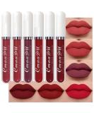 CmaaDu 6Pcs Lipstick Matte Liquid Lipstick Lipgloss Set for Women labiales mate 24 horas originales matte larga duracion 24,Deep Red Original 24 Hour Matte Lipstick Lip Stain Long Lasting Waterproof 0.08 Fl Oz (Pack of 6) A-Set04 - Buy Online on SooperMarket.com