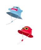 LANGZHEN Beach Sun Protection Hat for Baby Girls 2-4 Years | Wide Brim Toddler Kids Play Hat with Chin Strap | Shark-crab Design - Buy Online on SooperMarket.com